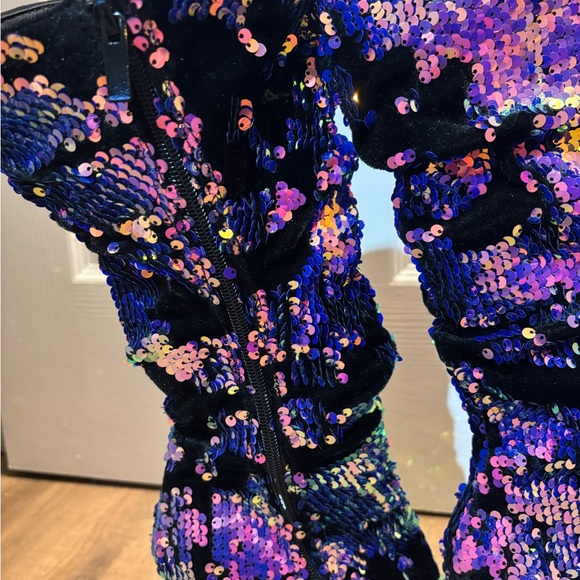 Sexy Sequin Multicolor Boots - Picture 3 of 8